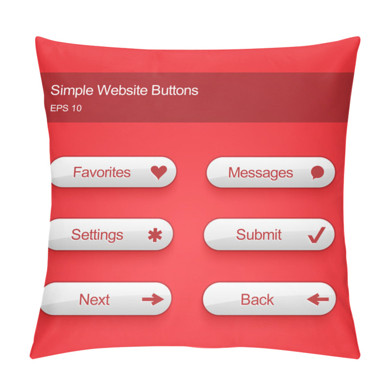 Personality  Set Of Buttons For Website Or App. Pillow Covers