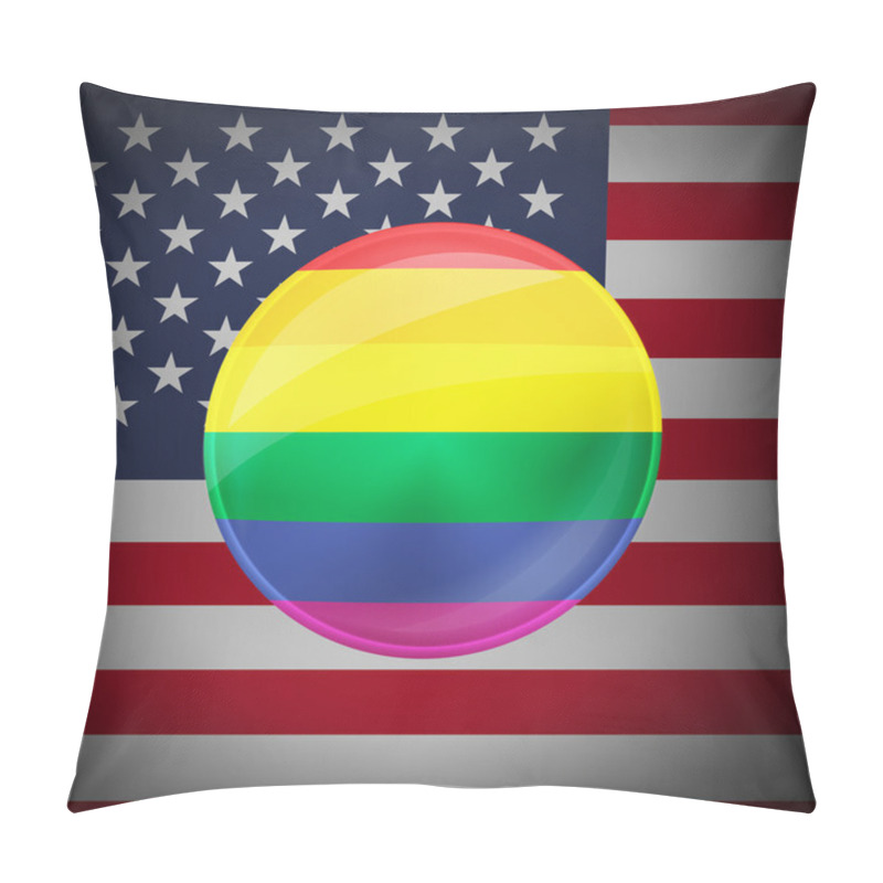 Personality  Rainbow Flag Lbgt Badge Usa Theme Pillow Covers