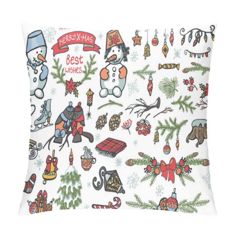 Personality  Christmas Graphic Elements Pillow Covers