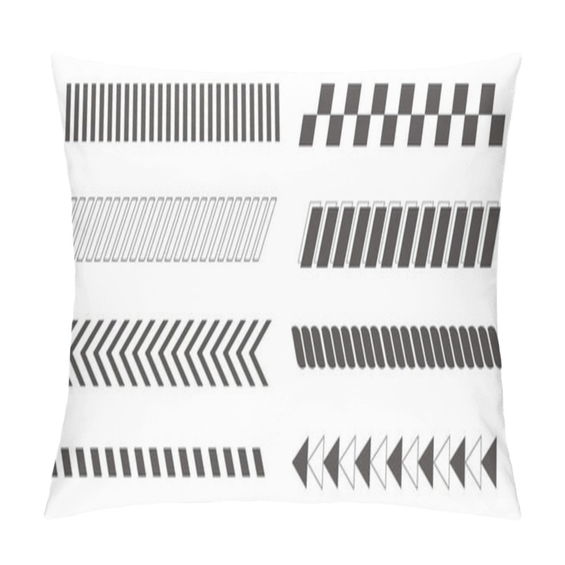 Personality  Slash Line Arrow Grid, Decorative Diagonal Divider. Geometric Dashed Barrier, Tape Or Embroidery. Angled Stripes, Tilt Pattern. Vector Illustration Pillow Covers