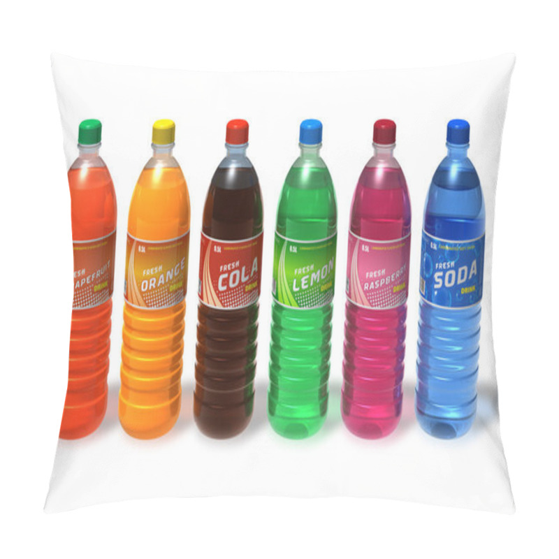 Personality  Set Of Refreshing Drinks In Plastic Bottles Pillow Covers