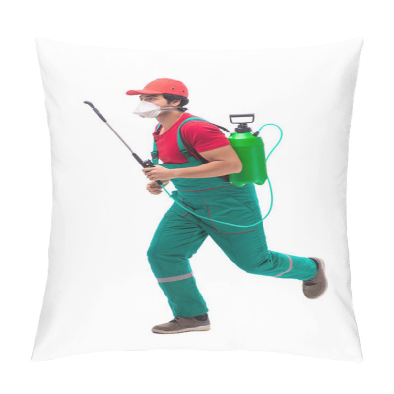 Personality  Pest Control Contractor Isolated On White Background Pillow Covers