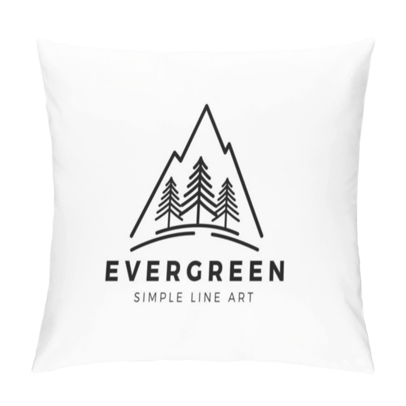 Personality  Pine Evergreen Fir Hemlock Spruce Conifer Cedar Coniferous Cypress Larch Pinus Tree Forest Vintage Retro Hipster Line Art Logo Design Pillow Covers