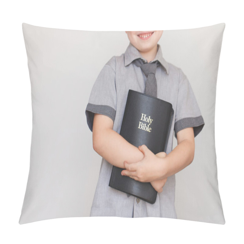 Personality  Boy Holding Holy Bible Book Pillow Covers