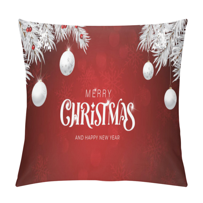 Personality  Merry Christmas And Happy New Year Background Design Holiday Cover. Modern Xmas Design In Geometric Style With Triangle Pattern, Christmas Tree, Stars, Bokeh. Pillow Covers