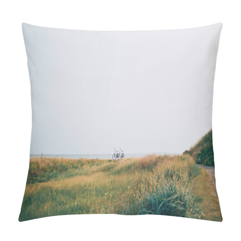 Personality  Dutch Tourism In The Netherlands - Bicycles And Silhouettes In Beautiful Nature Of Terschelling Wadden Island Pillow Covers