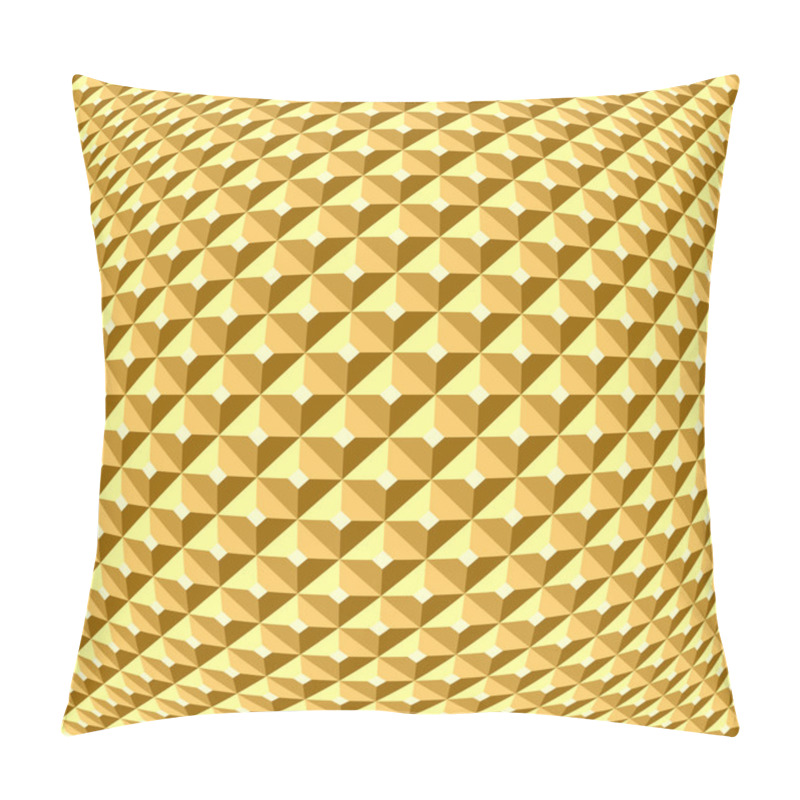 Personality  Golden Checked Relief Pattern. Textured Background. Pillow Covers