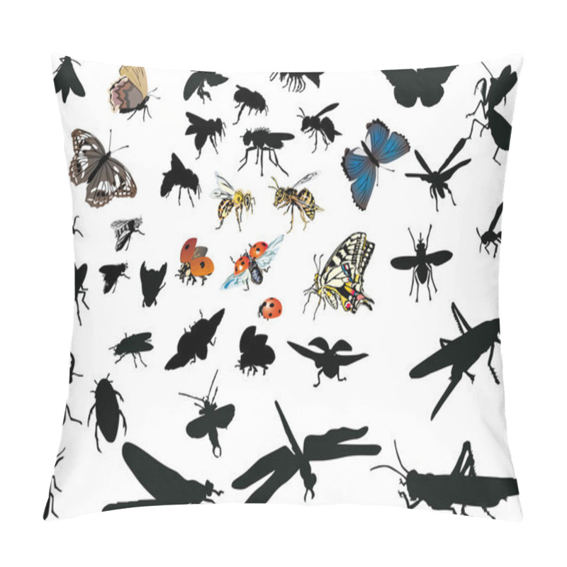 Personality  Set Of Isolated Flying Insects Pillow Covers