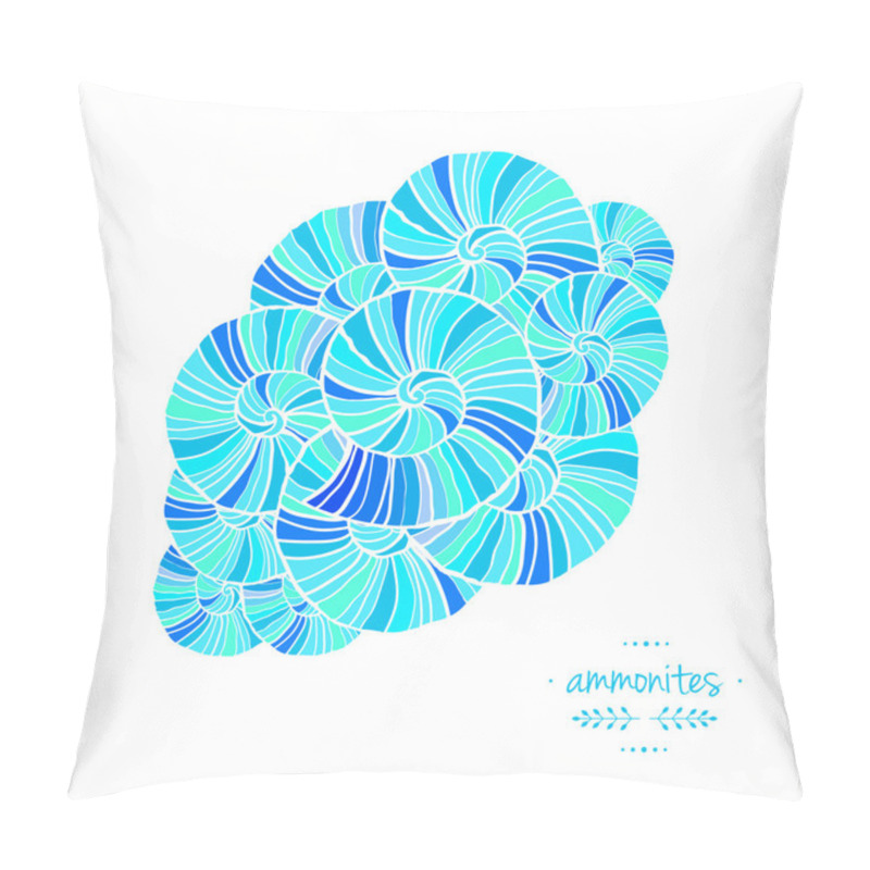 Personality  Pattern With Ammonites. Vector Illustration. Sea Theme Pillow Covers