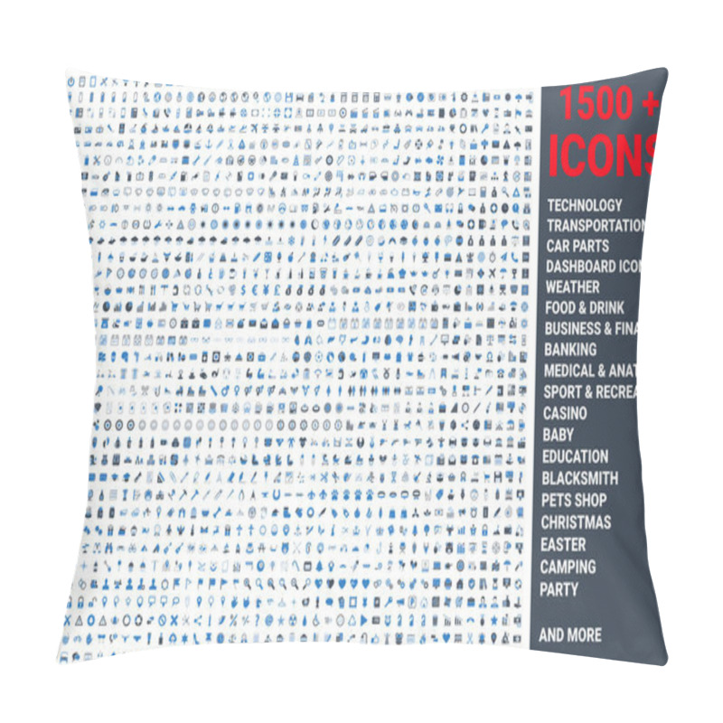 Personality  Set Of 1500 Vector Icons Glyph Pillow Covers