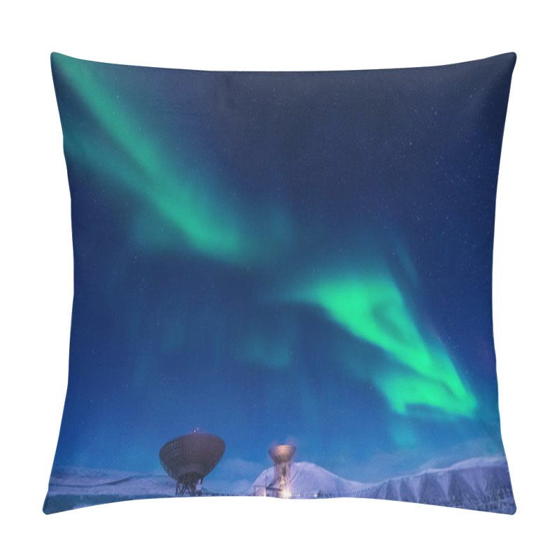 Personality  The Polar Arctic Northern Lights Aurora Borealis Sky Star In Norway Svalbard In Longyearbyen The Moon Mountains Pillow Covers