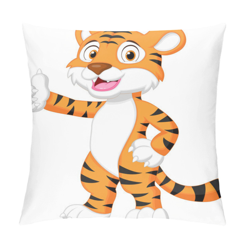 Personality  Cute Tiger Cartoon Giving Thumb Up Pillow Covers