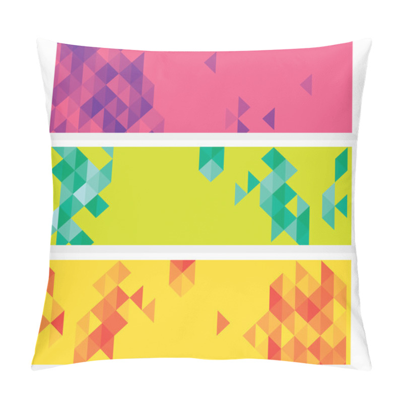 Personality  Set Of Three Abstract Banners Vector Illustration Pillow Covers