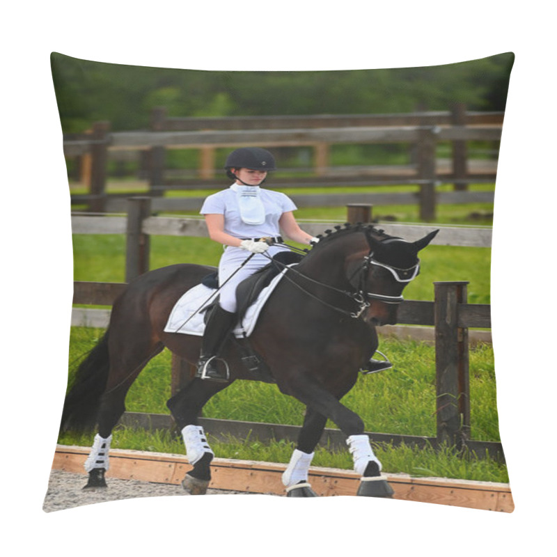 Personality  Kharkiv, Ukraine - June 4, 2021: The Equestrian FEI Dressage World Cup Kharkiv 2021 Pillow Covers