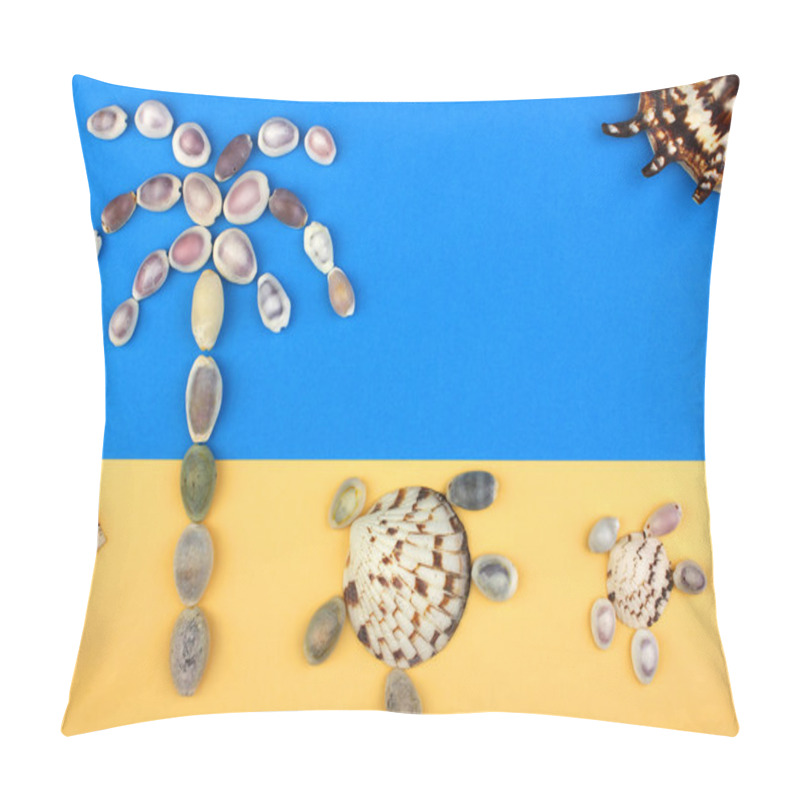 Personality  Picture Of Seashells, Tropical Beach, Palm Tree, Turtles, Sun Pillow Covers