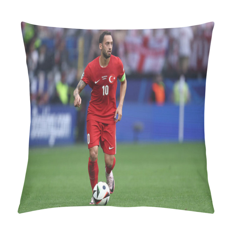 Personality  Hakan Calhanoglu Of Turkey In Action During The Uefa Euro 2024 Group D Match Between Turkey And Georgia At BVB Stadion Dortmund On June 18, 2024 In Dortmund, Germany . Pillow Covers