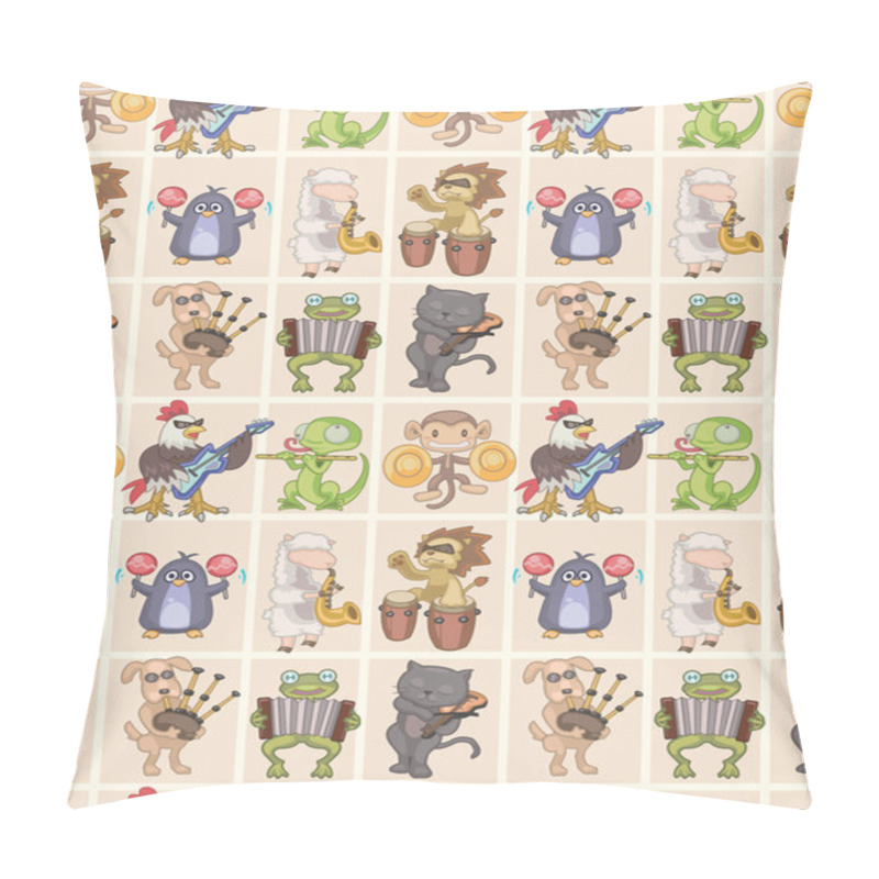 Personality  Seamless Animal Play Music Pattern Pillow Covers