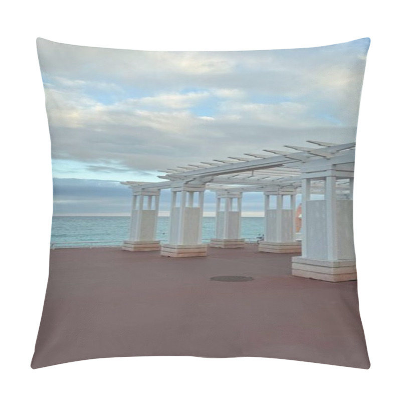 Personality  Seafront Arches On The Promenade, French Coast, Mediterranean Sea. White Decorative Arches Along The Promenade Des Anglais In Nice, France, With The Mediterranean Sea In The Background. A Serene Pillow Covers