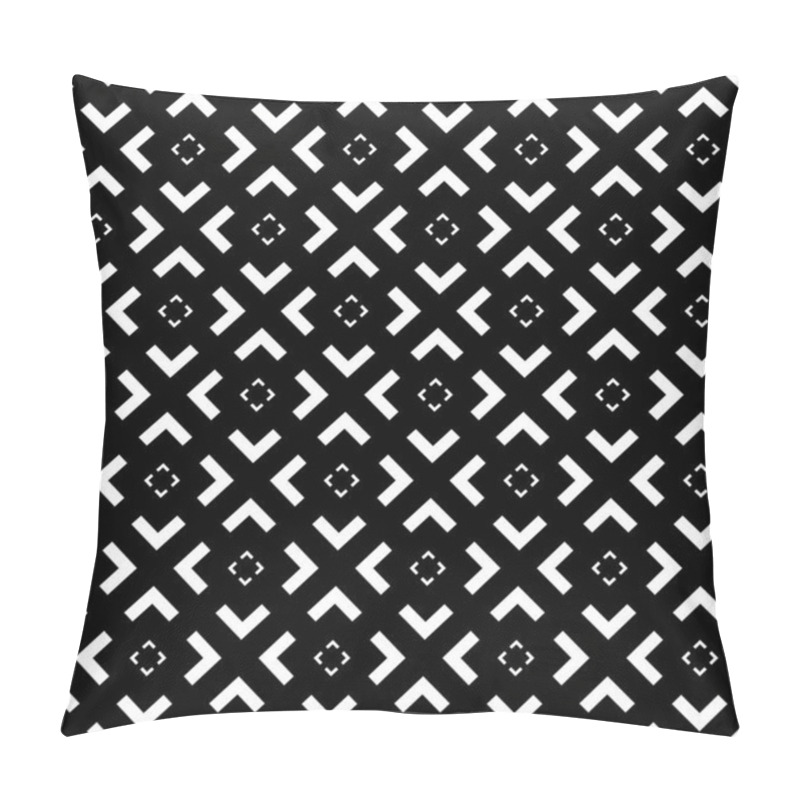 Personality  Vector. Black And White Abstract Ethnic Seamless Pattern. Background Of Angle Brackets. Mosaic. Design Of Packaging Paper, Textile Printing, Web Design, Cover, Advertising And Typographic Products. Pillow Covers