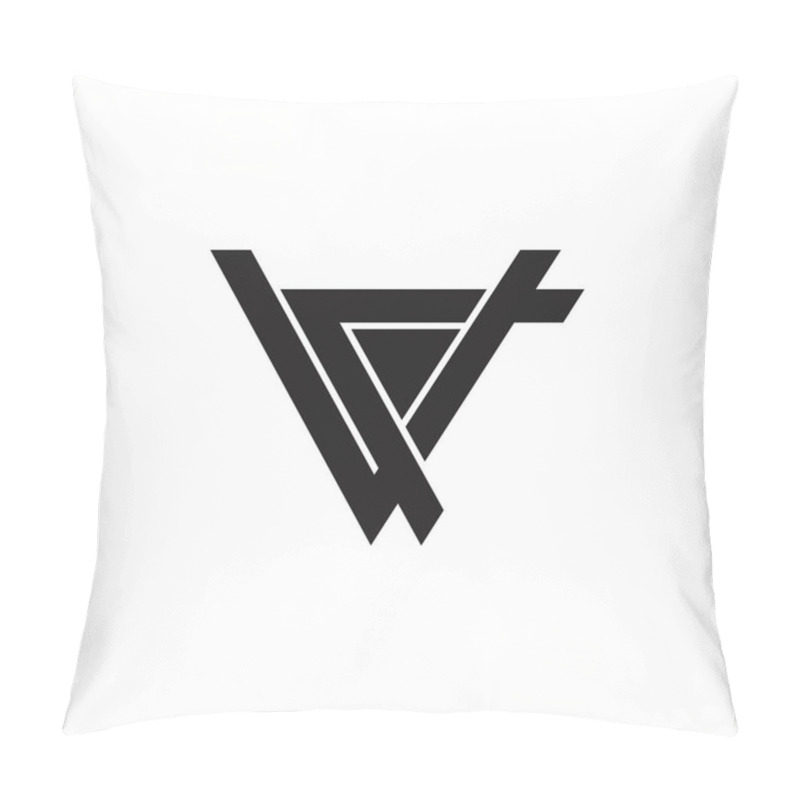 Personality  Abstract Letter Av Geometric Triangle Arrow Logo Vector Pillow Covers