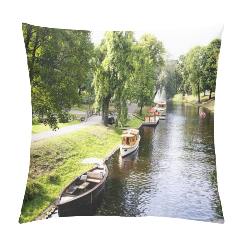 Personality  River Channel In Riga Central City Park Pillow Covers