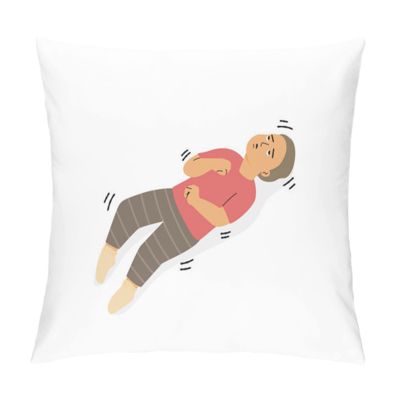 Personality  Isolated Of A Child Boy With Epileptic Seizures, Flat Vector Illustration. Pillow Covers