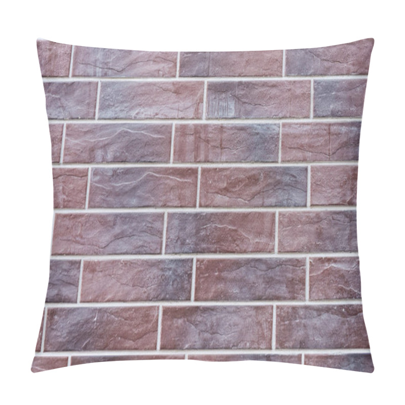 Personality  Full Frame View Of Violet Brick Wall Textured Background Pillow Covers