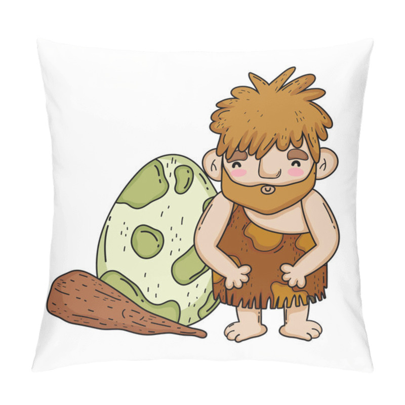 Personality  Caveman With Bludgeon And Dinosaur Egg Pillow Covers