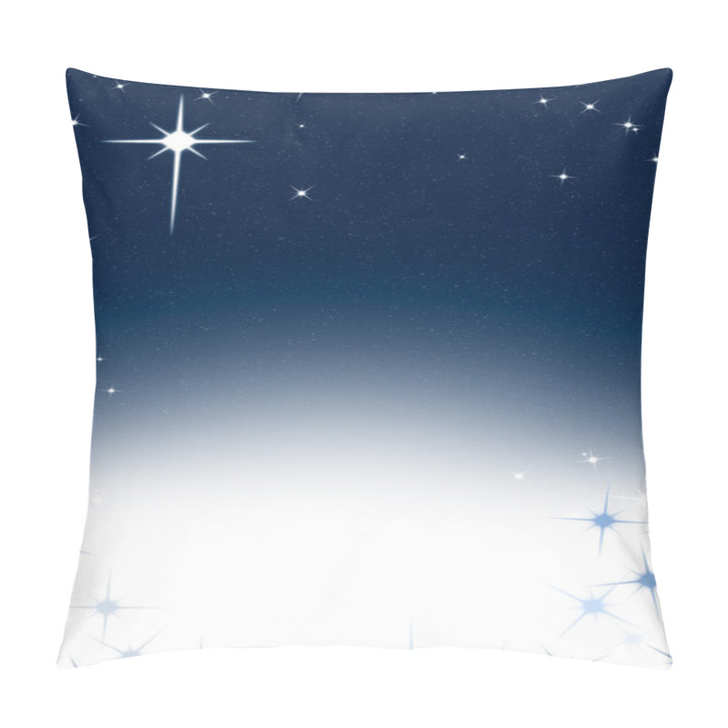 Personality  Christmas Night Sky Background With Stars Blue White Gradient Pillow Covers