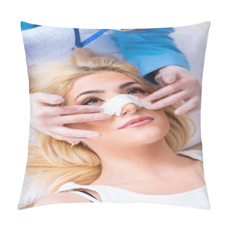 Personality  Woman Getting Ready For Plastic Surgery Pillow Covers