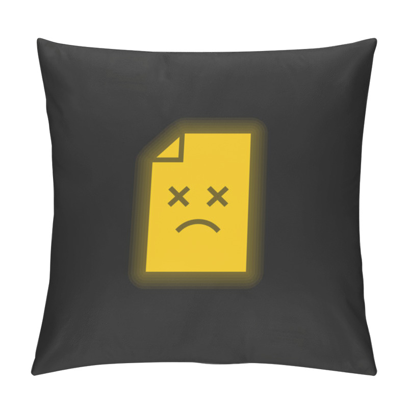 Personality  Archive Yellow Glowing Neon Icon Pillow Covers