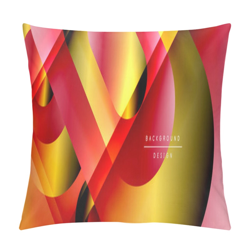 Personality  Vector Geometric Abstract Background With Lines And Modern Forms. Fluid Gradient With Abstract Round Shapes And Shadow And Light Effects Pillow Covers