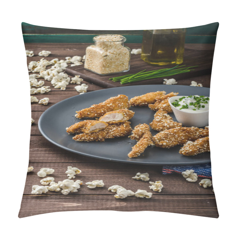 Personality  Chicken Strips In Popcorn Breadcrumbs Pillow Covers