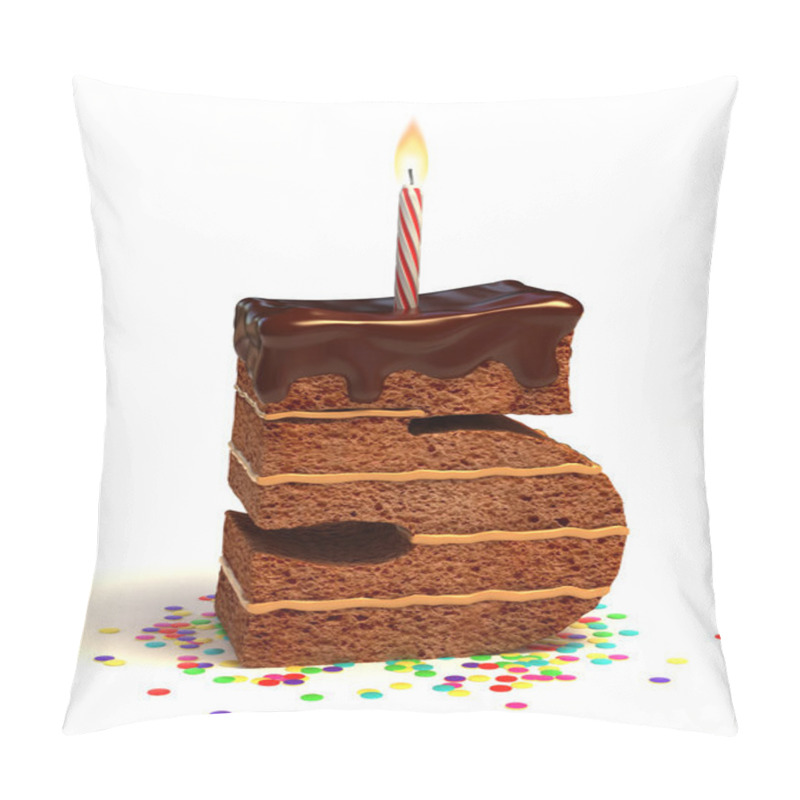 Personality  Number Five Shaped Chocolate Birthday Cake Pillow Covers