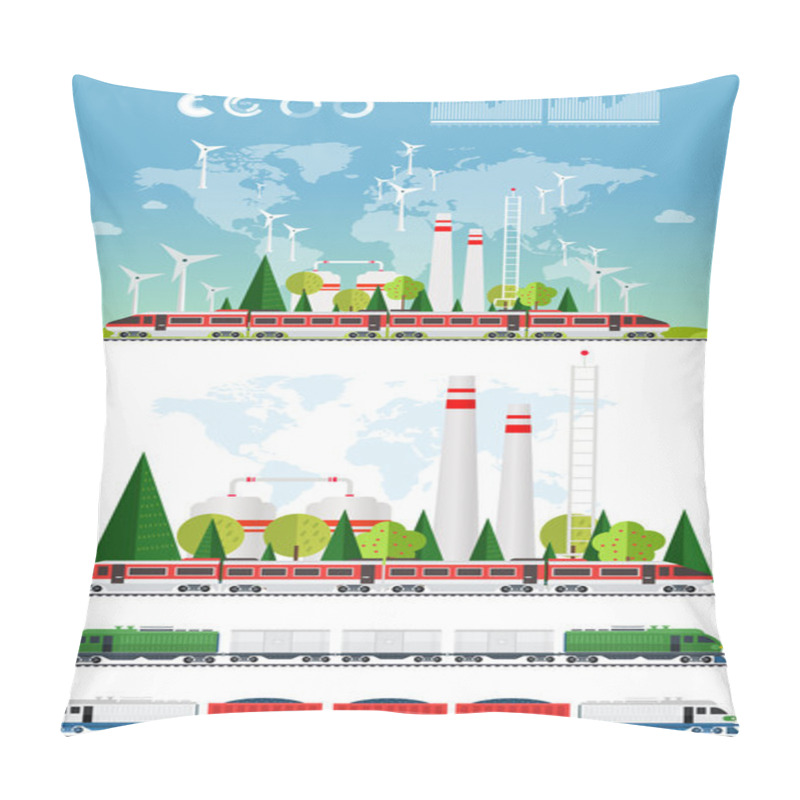 Personality  Train Station And More Transport Pillow Covers