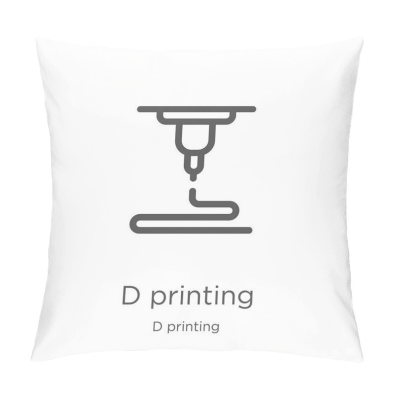 Personality  D Printing Icon Vector From D Printing Collection. Thin Line D Printing Outline Icon Vector Illustration. Outline, Thin Line D Printing Icon For Website Design And Mobile, App Development. Pillow Covers