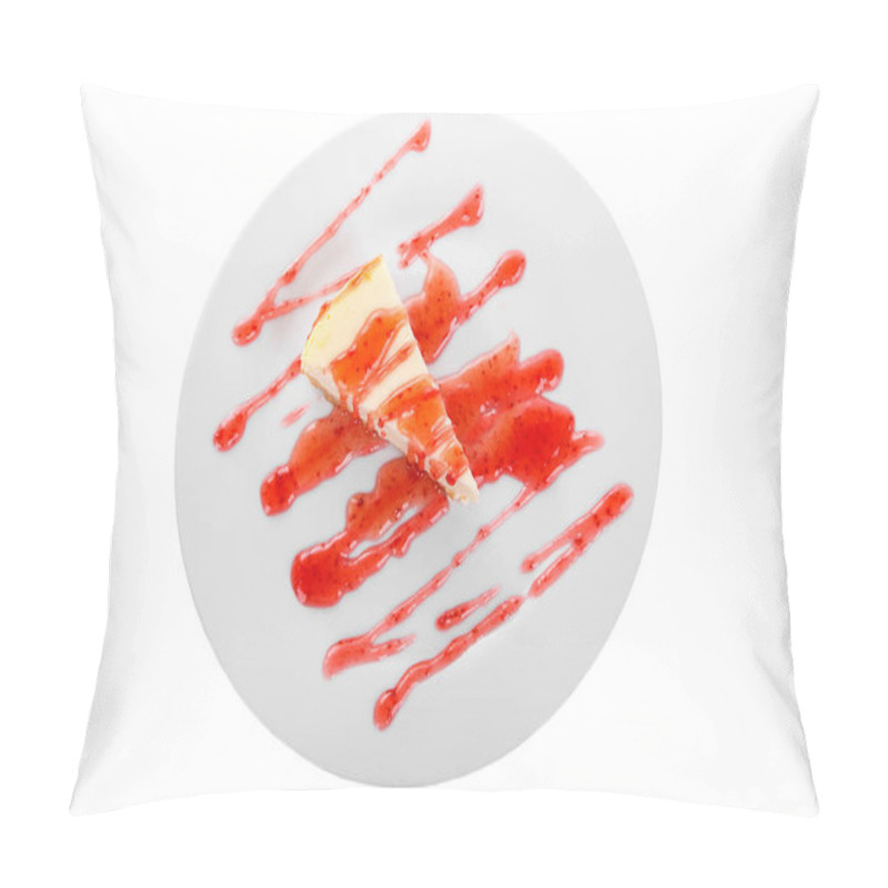 Personality  White Cheesecake With Berry Topping, Isolated Pillow Covers