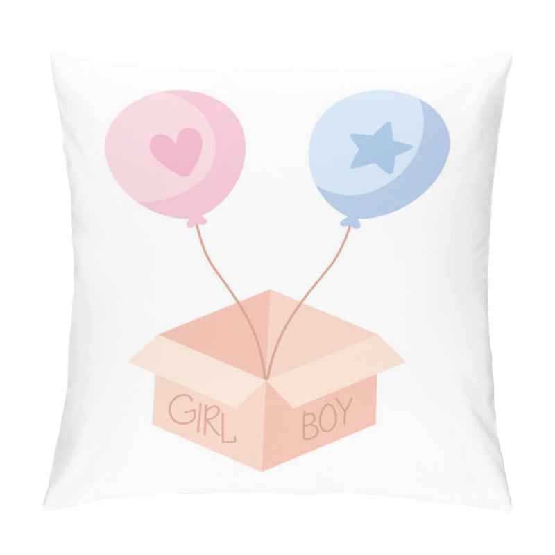 Personality  Gender Reveal Surprise Box Isolated Pillow Covers