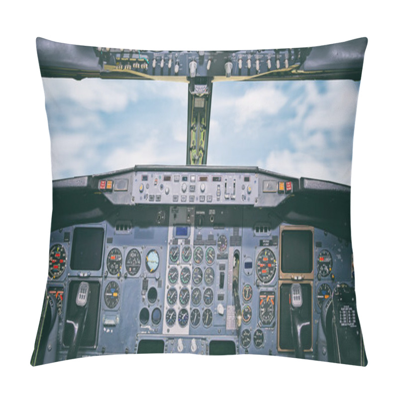 Personality  Aircraft Dashboard. View Inside The Pilot's Cabin. Pillow Covers