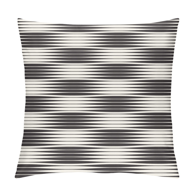 Personality  Wavy Stripes Vector Seamless Pattern. Retro Wavy Texture. Geometric Lines Monochrome Design. Pillow Covers