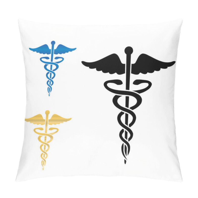 Personality  Caduceus Medical Symbol Vector Illustration. Pillow Covers