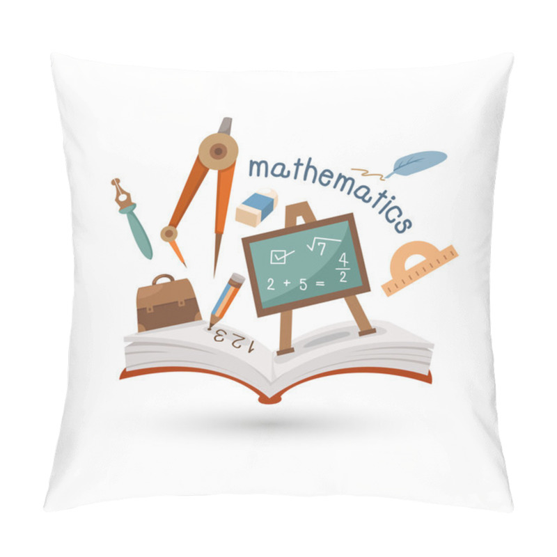 Personality  Open Book And Icons Of Mathematics Pillow Covers