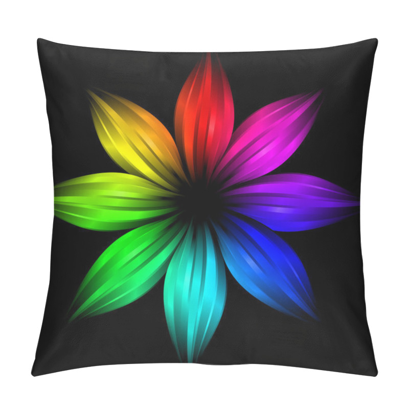 Personality  Abstract Futuristic Rainbow Flower Pillow Covers