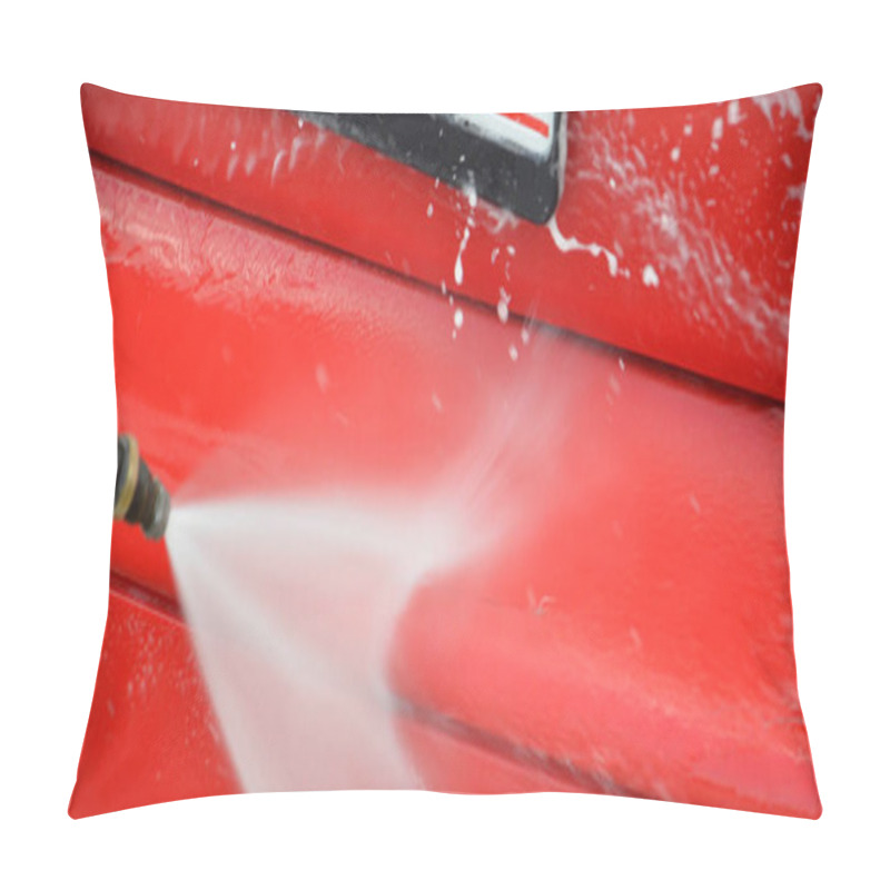 Personality  Washing Red Car Outdoor Pillow Covers