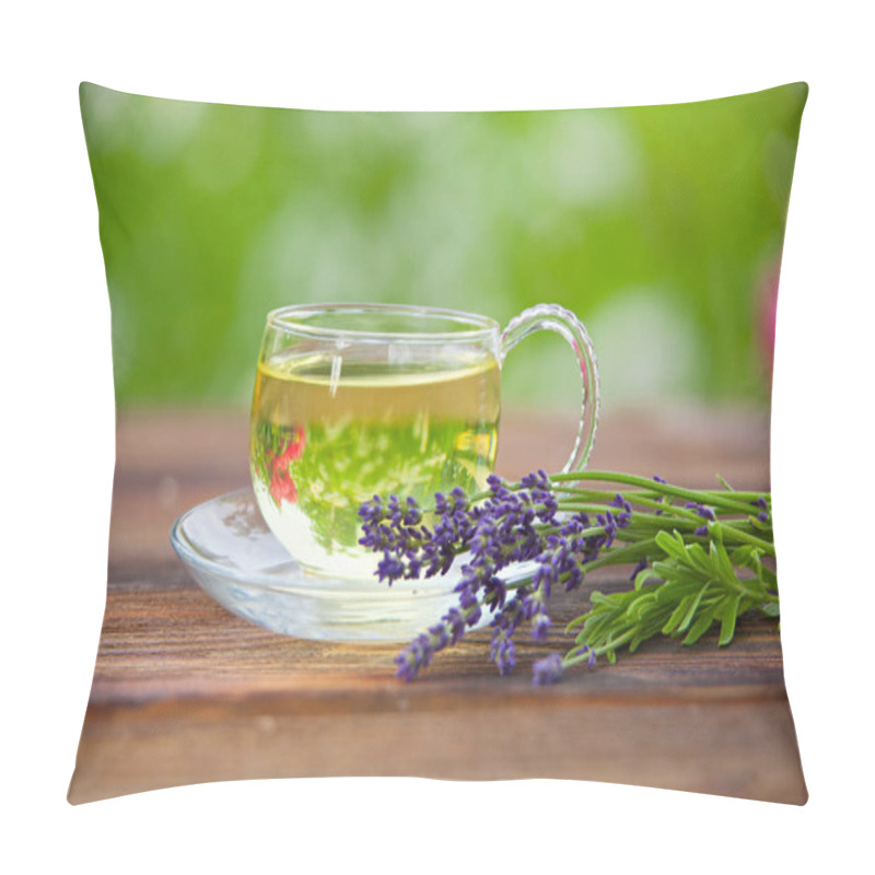 Personality  Green Tea In Beautiful Cup Pillow Covers