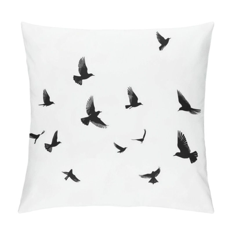 Personality  Flock Of Birds Flying In Sky Pillow Covers