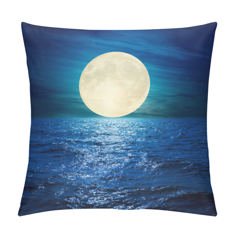 Personality  Super Moon In Clouds Over Water Pillow Covers