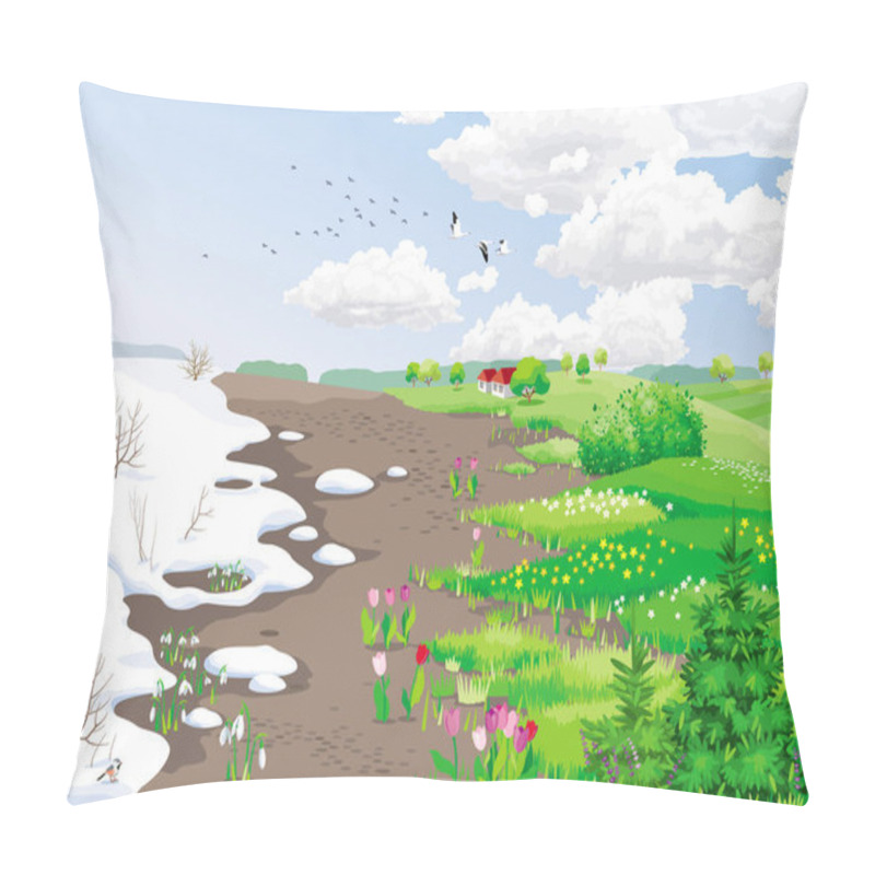 Personality  Spring Rural Landscape Pillow Covers