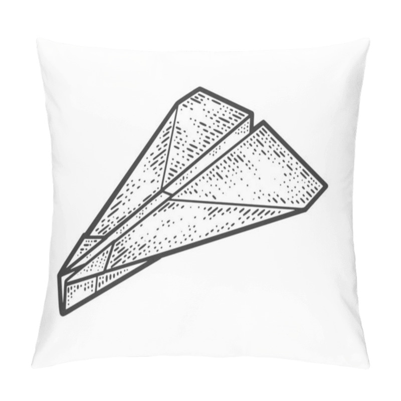 Personality  Paper Plane Line Art Sketch Engraving Vector Illustration. T-shirt Apparel Print Design. Scratch Board Imitation. Black And White Hand Drawn Image. Pillow Covers