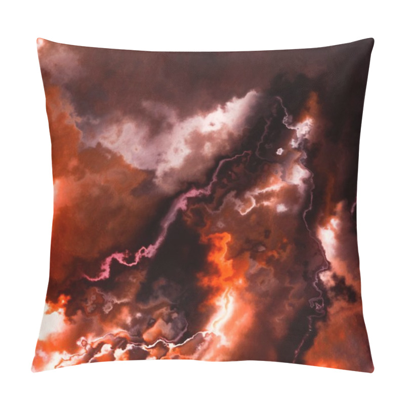 Personality  Burning Flames Storm Clouds Or Smoke Background Pillow Covers